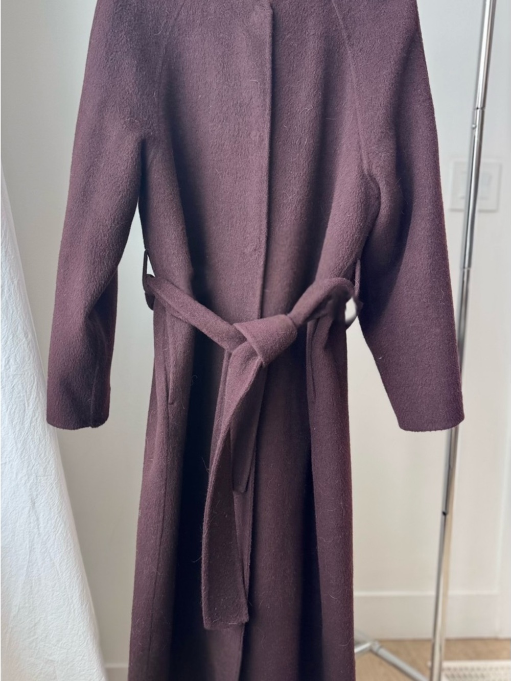 Mango Plum Belted Long Trench Coat - Picture 6 of 6